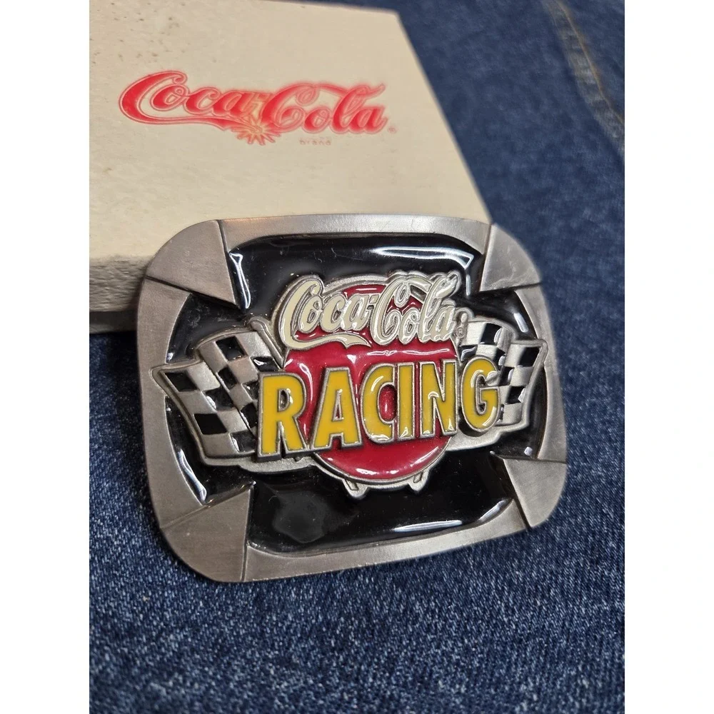 90s Coca-Cola Racing Belt Buckle w/ COA - Original Box 1997 Limited
